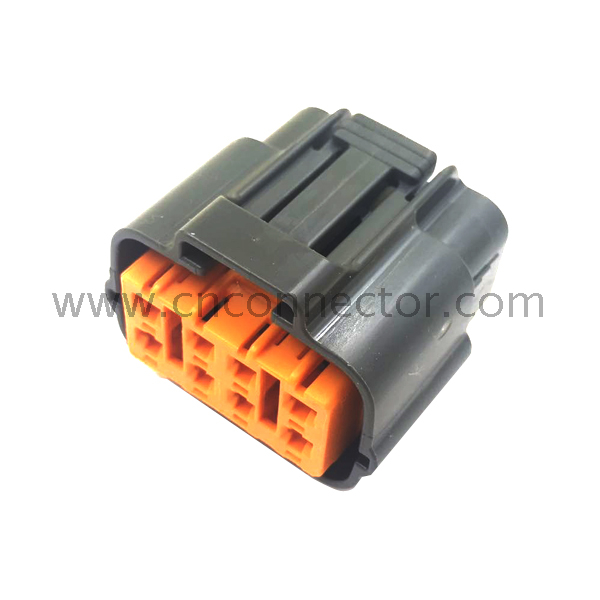 8 pin black female waterproof electrical connector for 6195-0051
